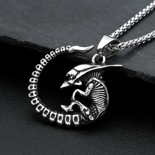Alien Skull Pendant Necklace (316L)